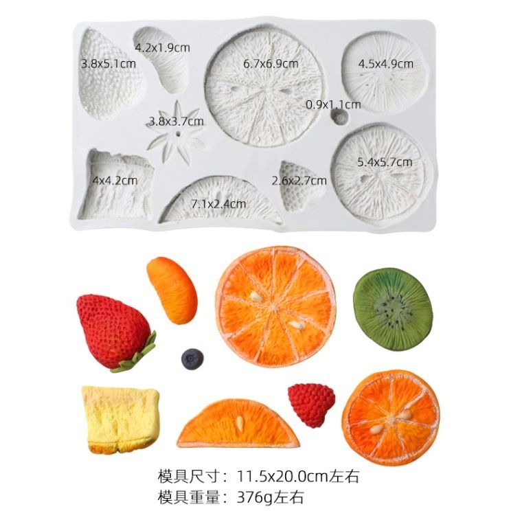 水果龜背葉鳳梨菠蘿蛋糕矽膠模具(模具顏色隨機)/DIY液態矽膠植物翻糖模/皂模/巧克力模/軟粘土軟陶模陶模-細節圖7