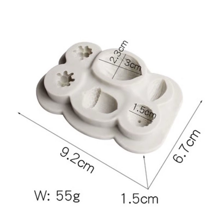 仿真3D核桃榛果松子翻糖矽膠模具/液態3D矽膠模/DIY巧克力矽膠模/干佩斯造型模/烘焙裝飾模具-細節圖6