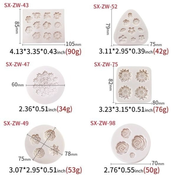 小花系列翻糖蛋糕巧克力矽膠模具/烘焙液態矽膠模具/翻糖液體矽膠模-細節圖4