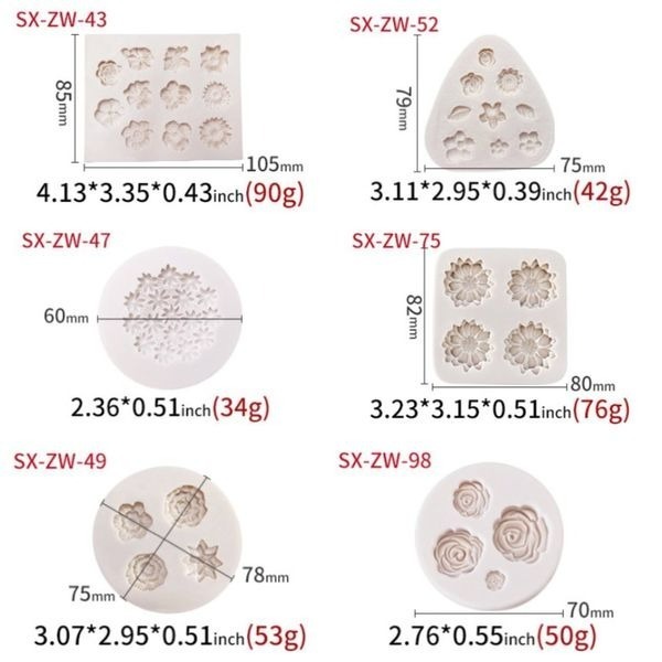 小花系列翻糖蛋糕巧克力矽膠模具/烘焙液態矽膠模具/翻糖液體矽膠模-細節圖3