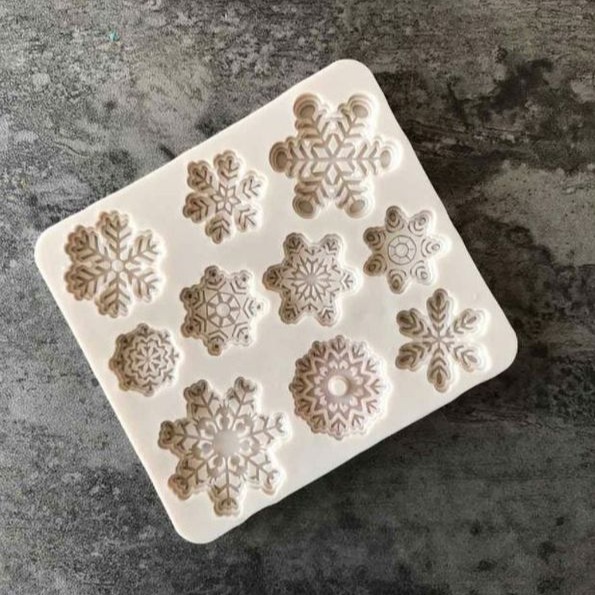 聖誕雪花翻糖矽膠模具/液態3D矽膠模/DIY巧克力矽膠模/干佩斯造型模/烘焙裝飾模具(顏色隨機)-細節圖4