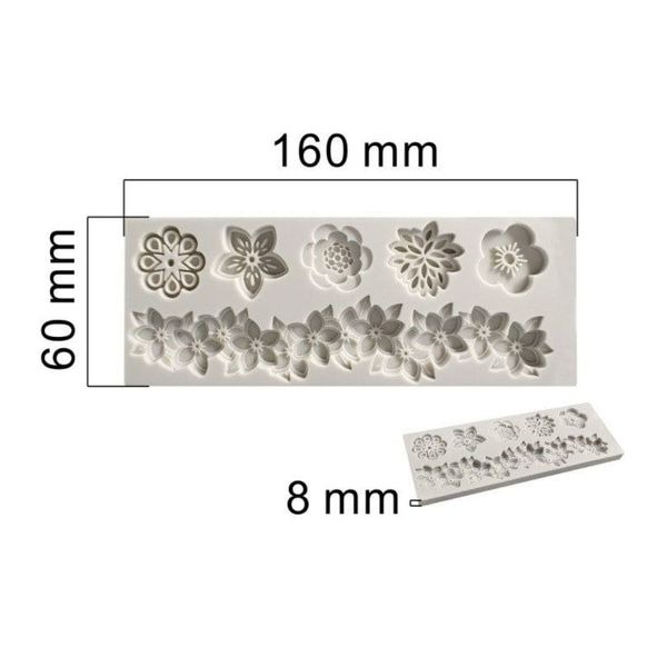 ◎多連花瓣小花花叢液態矽膠模具(模具顏色隨機)/翻糖液體矽膠模/DIY香薰石膏模具/手工皂模/創意巧克力矽膠模具-細節圖3