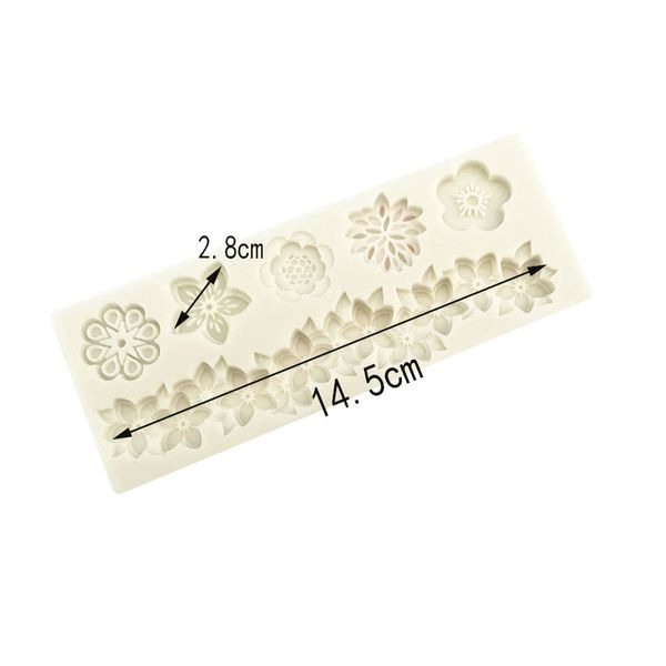 ◎多連花瓣小花花叢液態矽膠模具(模具顏色隨機)/翻糖液體矽膠模/DIY香薰石膏模具/手工皂模/創意巧克力矽膠模具-細節圖4