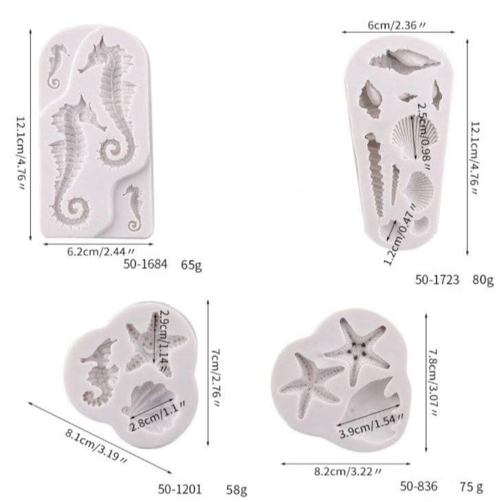 ✭4款可選✭海洋風海螺貝殼DIY液態矽膠翻糖模(模具顏色隨機)/皂模/巧克力模/軟粘土軟陶模陶模-細節圖7