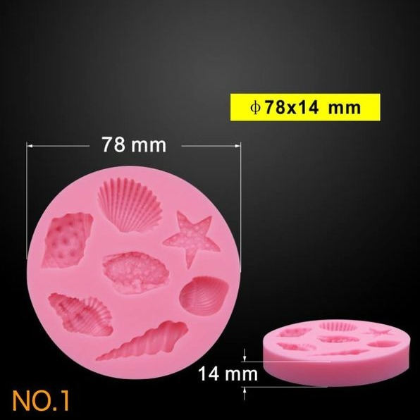 ✭6款可選✭海洋風海螺(模具顏色隨機)/貝殼DIY液態矽膠翻糖模/皂模/巧克力模/軟粘土軟陶模-細節圖4