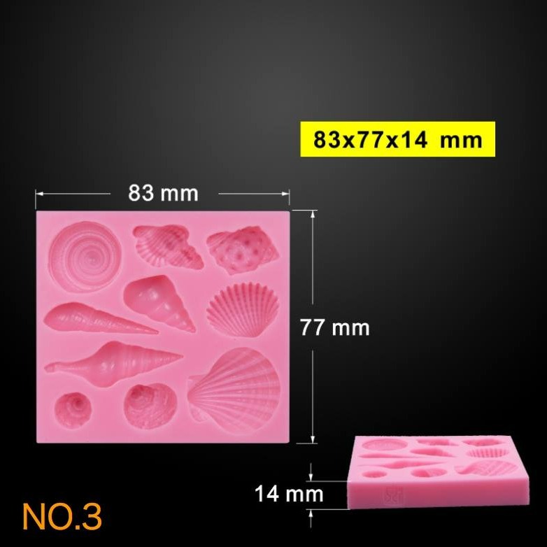 ✭6款可選✭海洋風海螺(模具顏色隨機)/貝殼DIY液態矽膠翻糖模/皂模/巧克力模/軟粘土軟陶模-細節圖6