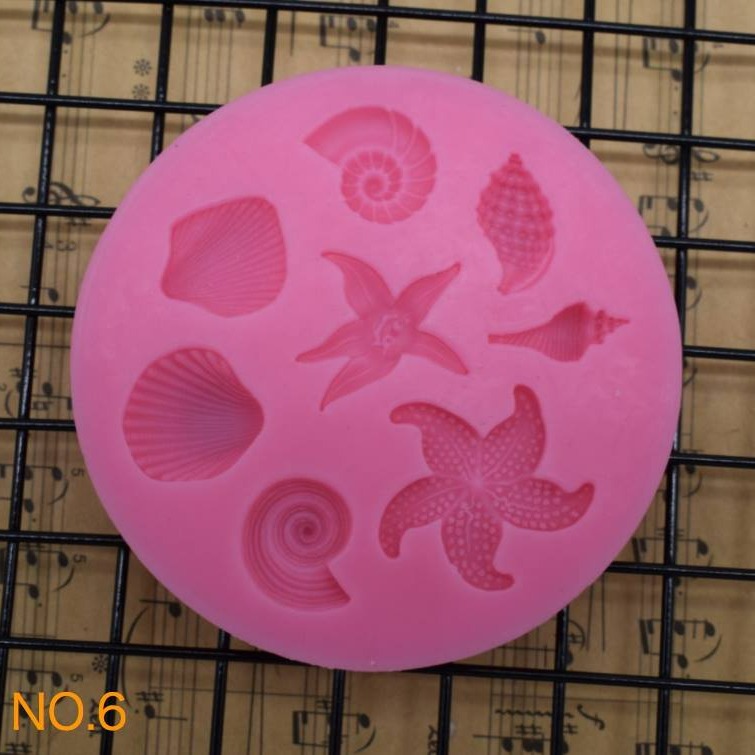 ✭6款可選✭海洋風海螺(模具顏色隨機)/貝殼DIY液態矽膠翻糖模/皂模/巧克力模/軟粘土軟陶模-細節圖9