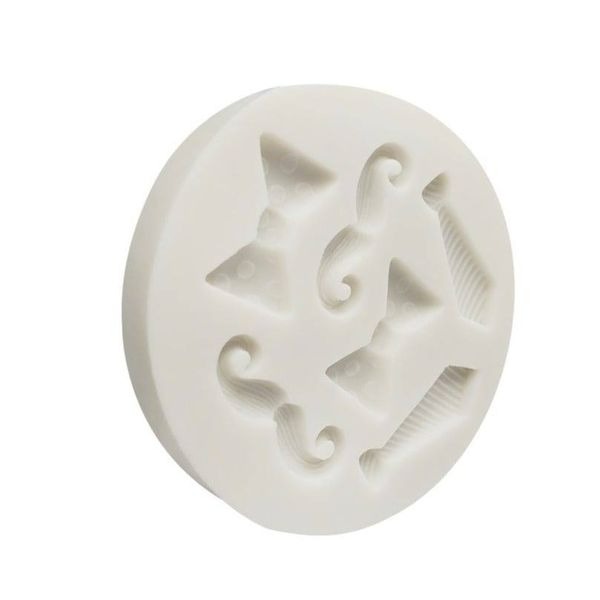 ◎鬍子蝴蝶結領帶液態矽膠模具(模具顏色隨機)/父親節翻糖液體矽膠模/DIY香薰石膏模具/手工皂模/創意巧克力矽膠模具-細節圖4