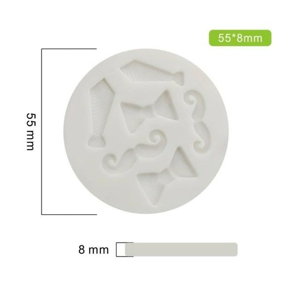 ◎鬍子蝴蝶結領帶液態矽膠模具(模具顏色隨機)/父親節翻糖液體矽膠模/DIY香薰石膏模具/手工皂模/創意巧克力矽膠模具-細節圖6