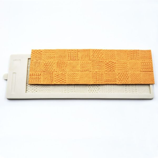 毛衣紋理翻糖蛋糕矽膠模具(模具顏色隨機)/DIY液態矽膠翻糖模/皂模/巧克力模/軟粘土軟陶模陶模-細節圖3