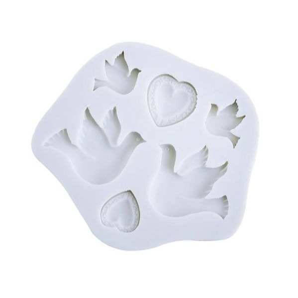 和平鴿太陽鳥愛心幸福鳥翻糖蛋糕巧克力矽膠模具/烘焙液態矽膠模具/翻糖液體矽膠模-細節圖2