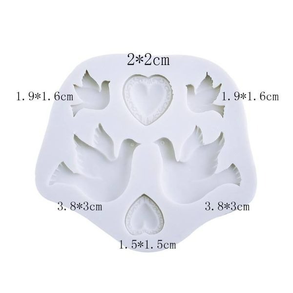 和平鴿太陽鳥愛心幸福鳥翻糖蛋糕巧克力矽膠模具/烘焙液態矽膠模具/翻糖液體矽膠模-細節圖4