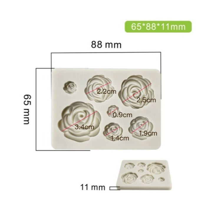 ▶玫瑰花翻糖矽膠模具/液態3D矽膠模/DIY巧克力矽膠模/干佩斯造型模/烘焙裝飾模具-細節圖2