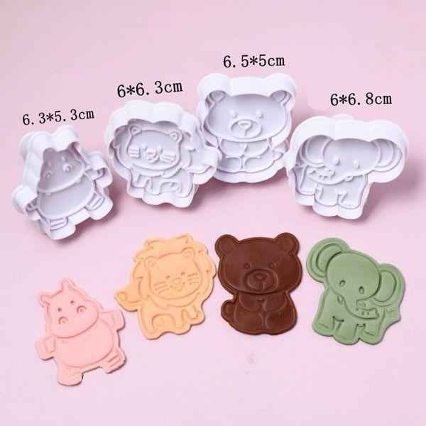 ◎4件組◎動物系列彈簧模/3D立體不規則造型餅乾壓印模具/糖花工具/翻糖塑料模具套裝-細節圖5