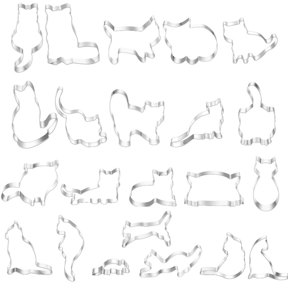 ▪5只組▪療癒系①喵咪不銹鋼餅乾切模/水果切模/翻糖模/烘焙模具/貓咪蔬菜切模-細節圖2