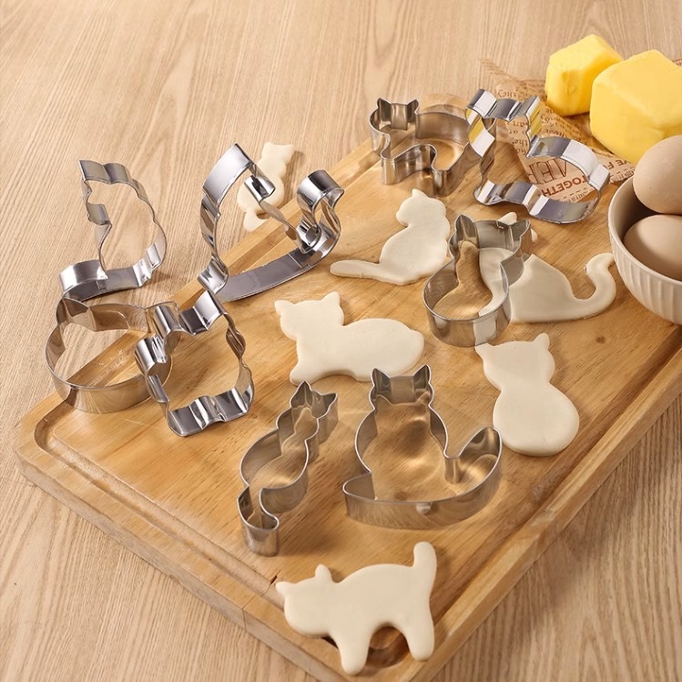 ▪5只組▪療癒系①喵咪不銹鋼餅乾切模/水果切模/翻糖模/烘焙模具/貓咪蔬菜切模-細節圖3