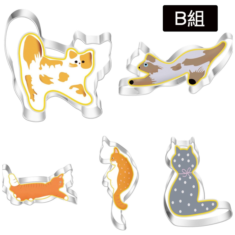 ▪5只組▪療癒系①喵咪不銹鋼餅乾切模/水果切模/翻糖模/烘焙模具/貓咪蔬菜切模-細節圖6