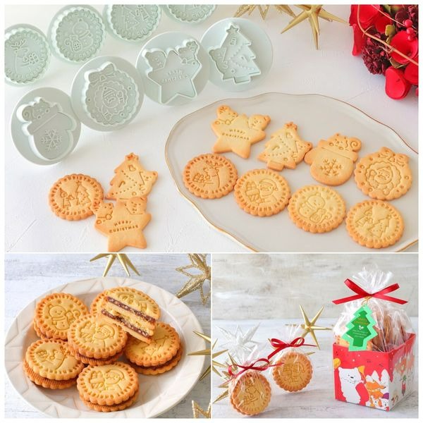 ◎4件組◎日本CA聖誕節故事按壓式餅乾模具套裝/彈簧按壓餅乾模/3D造型塑料餅乾壓印郵戳切模-細節圖4