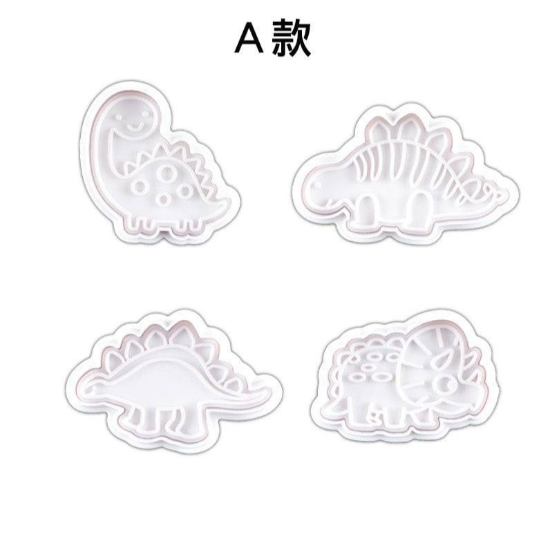 ◎4件組◎網紅恐龍翻糖彈簧壓模/3D造型餅乾壓印模具/糖花工具/翻糖塑料模具套裝-細節圖6