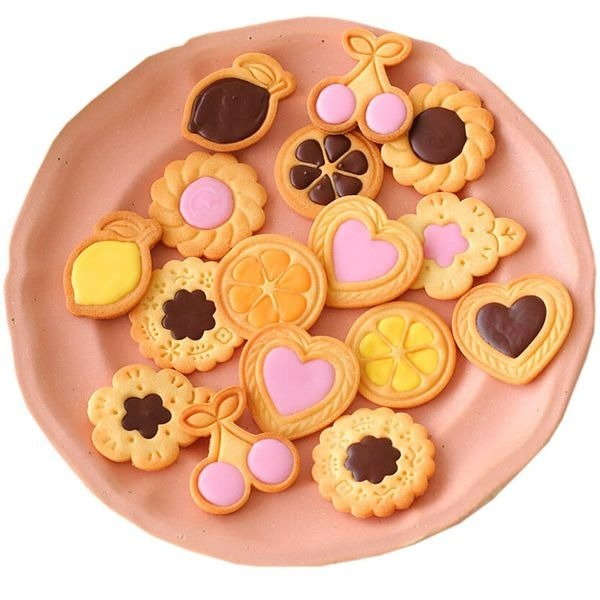 日本CA動物物語水果花型系列按壓式餅乾模具套裝/彈簧按壓餅乾模/3D造型塑料餅乾壓印模具/糖花工具-細節圖2