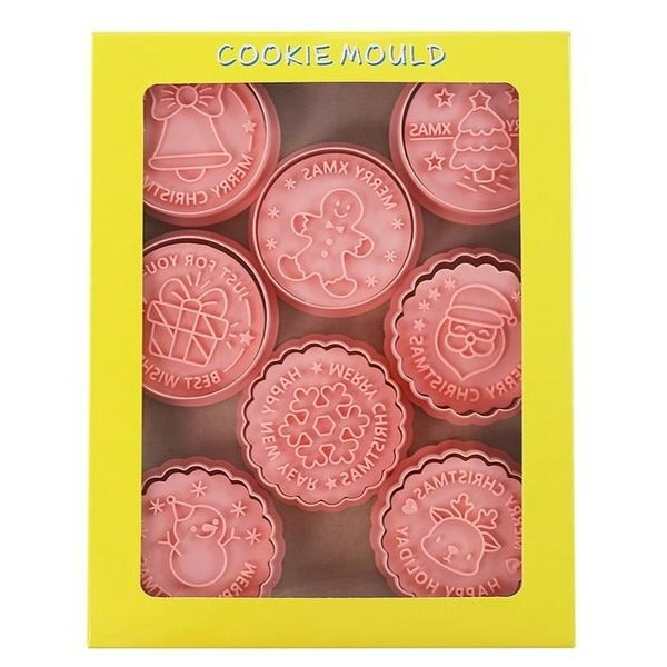 ▪8件組▪聖誕節系列Ⓓ餅乾模/饅頭飯糰模具/月餅模/薑餅人雪花樹頭像塑料按壓式曲奇餅乾模-細節圖5