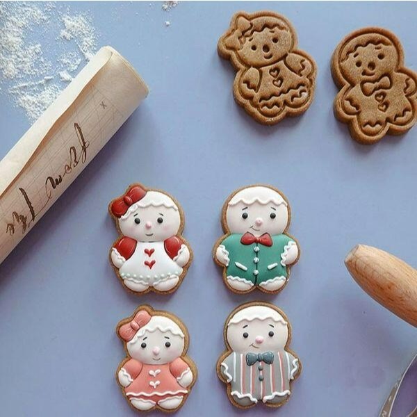 ◎4件組◎TITIBEAR聖誕節迷你薑餅人聖誕樹聖誕屋彈簧按壓餅乾模具/餅乾模具套裝/3D造型塑料餅乾壓印切模-細節圖3