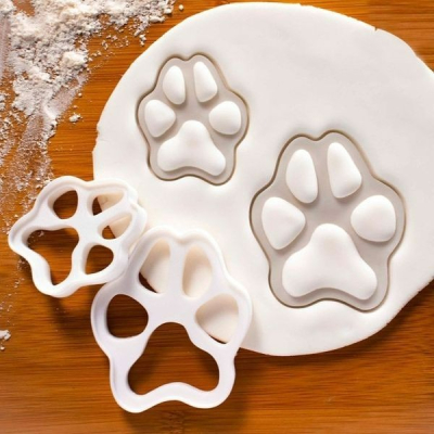 ▪2件組▪亞馬遜熱銷塑料小貓爪印餅乾模具/白色貓掌餅乾模具/饅頭飯糰模具/3D列印按壓式曲奇餅乾模