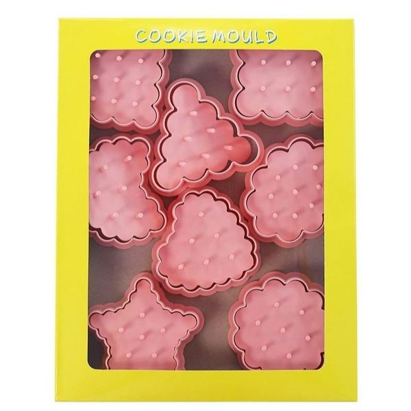 ▪8件組▪經典復古愛心梅花波浪波點餅乾模/饅頭飯糰模具/月餅模/栗子松果糖霜塑料按壓式曲奇餅乾模-細節圖4