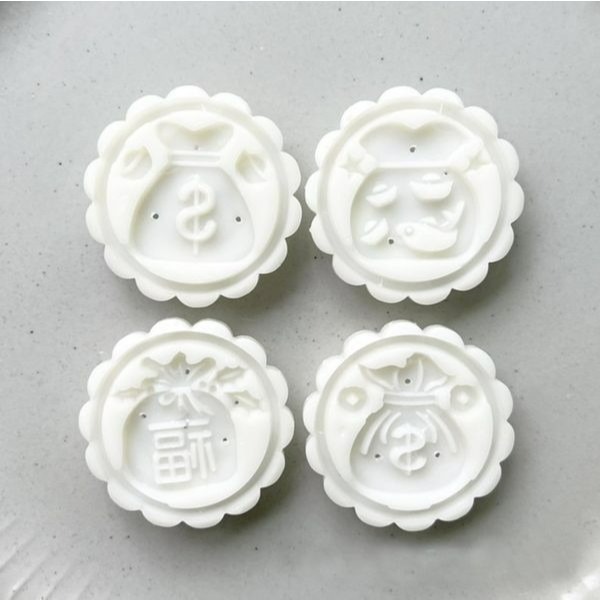 ◎50g◎創意可愛錢袋手壓式月餅模具(1桶+4花片)/紫薯山藥糕冰皮月餅模/鳳梨酥綠豆糕模/家用手壓式模具-細節圖3
