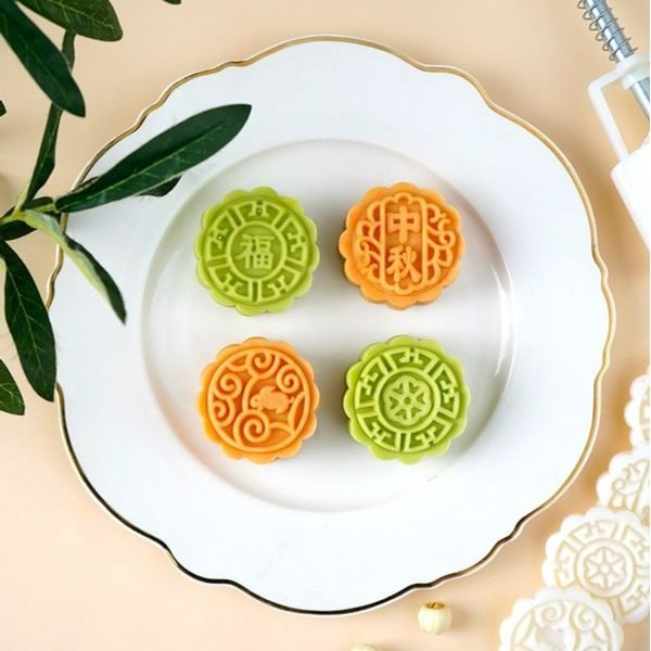 ◎50g◎立體中秋玉兔造型月餅模(1桶+4花片)/食品級手工模/冰皮月餅模/綠豆糕模-細節圖3