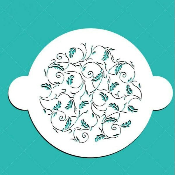 ▪8吋▪樹葉底紋花紋噴花模/翻糖蛋糕裝飾/糖粉篩/噴畫模/拉花模/鏤空模板-細節圖3