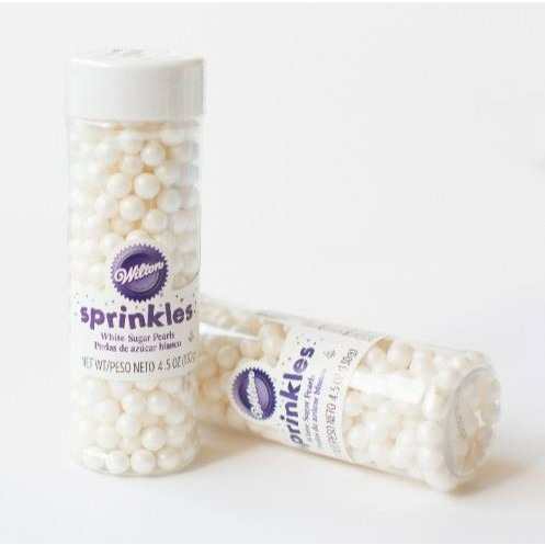 ▪6.5mm▪wilton可食用奶油裱花用糖珠(130g原裝瓶)/裝飾用金銀珠/糖珠/珍珠糖-細節圖3