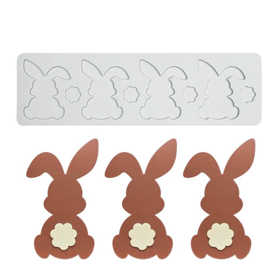 復活節恐龍小兔尾巴翻糖蕾絲墊/翻糖蛋糕矽膠模/DIY巧克力創意裝飾/脆片烘焙模具-細節圖5
