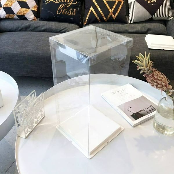 ▪2套入▪PET四層加高氣球翻糖透明蛋糕盒/45cm超高生日蛋糕烘焙包裝禮品盒/紙塑合一覆膜紙盒-細節圖4