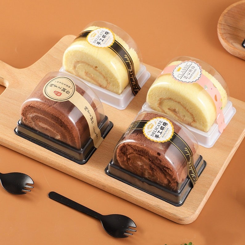 ◎小號◎單片式半圓式瑞士捲盒(10組or50組入)/虎皮卷盒/西點蛋糕盒/點心盒/麵包盒/蛋糕盒/吸塑包裝盒-細節圖3