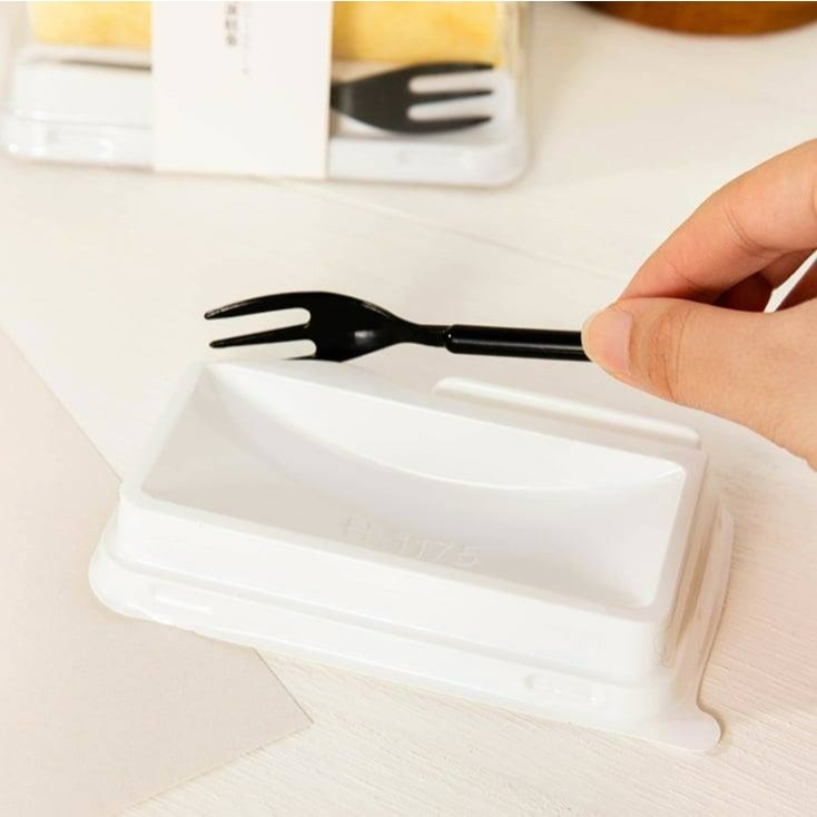 ◎小號/大號◎日式瑞士蛋糕卷吸塑包裝盒(附送腰封&黑叉)小蛋糕甜品糕點包裝盒子/虎皮捲蜂蜜蛋糕卷西點卷透明-細節圖6