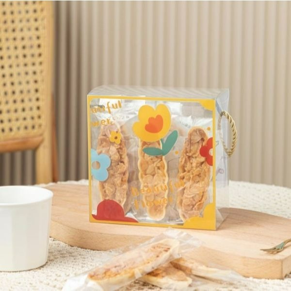 ▪5入▪花遇和風PET手提盒/禮品盒/透明糖果包裝盒/牛軋糖餅乾盒/雪花酥包裝盒-細節圖2