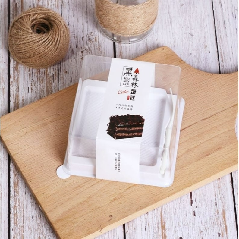 ◎5套入◎防霧黑森林吸塑包裝盒(附送腰封貼&叉)小蛋糕甜品糕點包裝盒子/西點透明盒-細節圖7