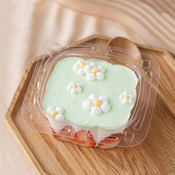 ▪5入▪ins透明手提千層慕斯花籃蛋糕盒(提盒+蓋)/水果撈沙拉野餐甜品打包盒-細節圖3