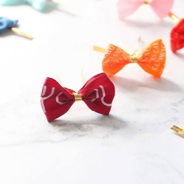 ▪50枚/包▪韓國蝴蝶結封口包裝紮絲帶(款式隨機)/裝飾紮絲繩/ 平口袋紮線/烘焙禮品裝飾-細節圖3