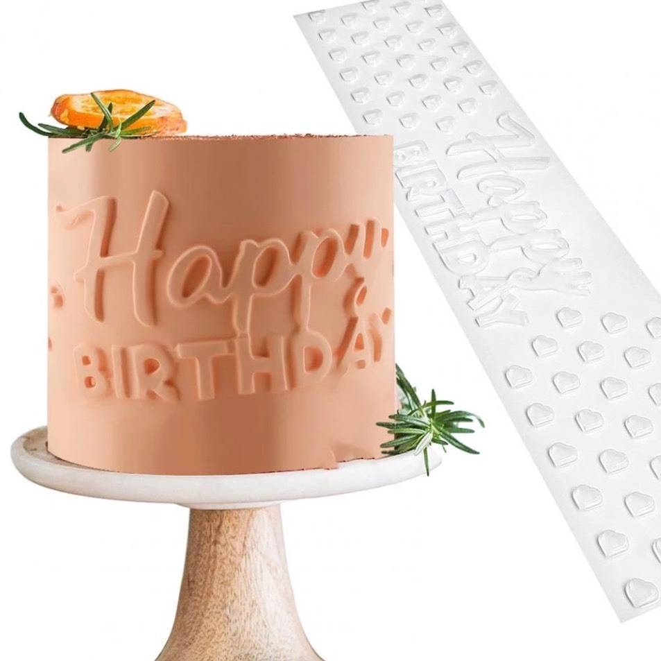 3D透明塑料摺紙慕斯蛋糕圍邊模具/DIY烘焙印花模Cake stencil-細節圖3