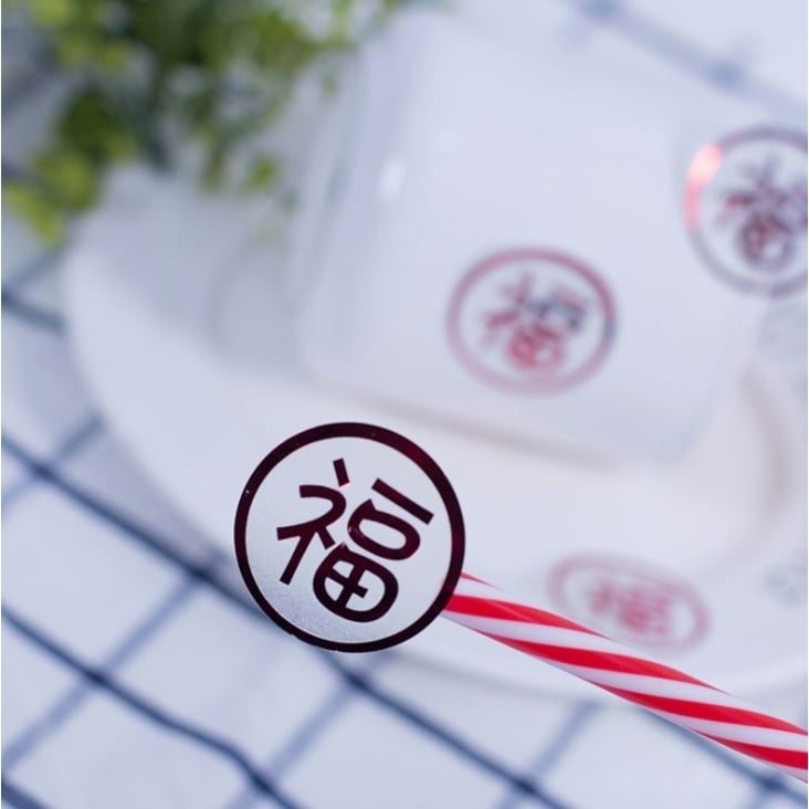 ◎5張=60枚◎新年透明金福紅福字封口貼紙/烘焙禮盒包裝貼/餅乾袋貼紙/烘焙包裝盒封口裝飾貼紙-細節圖4