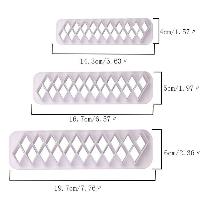 ▪3件組▪正方形菱形三角形拼圖橢圓形餅乾壓模/馬賽克蜂巢翻糖切模/創意糖花工具/基礎圖形壓花條-細節圖4