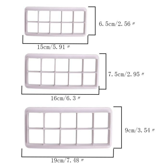 ▪3件組▪正方形菱形三角形拼圖橢圓形餅乾壓模/馬賽克蜂巢翻糖切模/創意糖花工具/基礎圖形壓花條-細節圖5