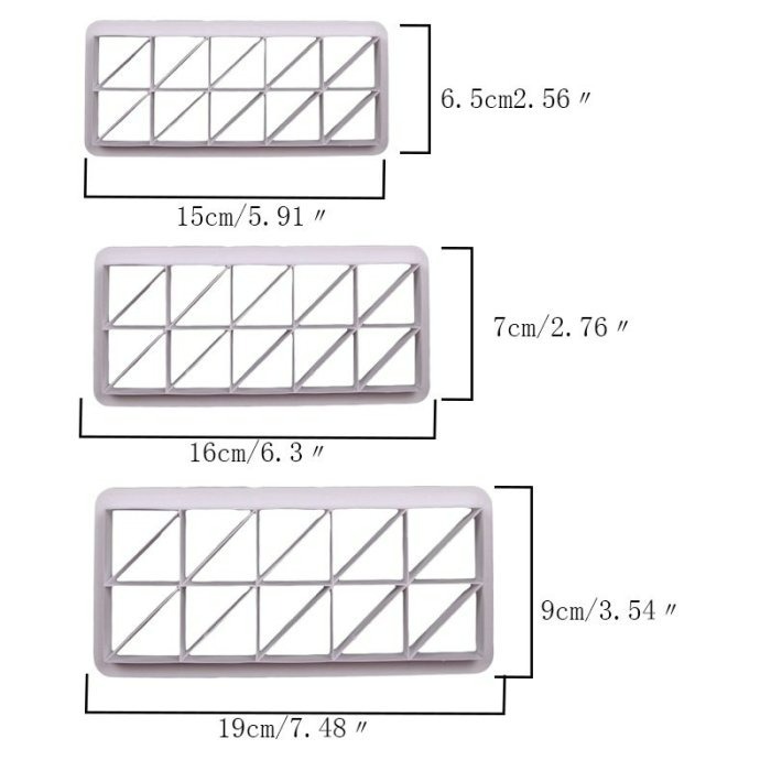 ▪3件組▪正方形菱形三角形拼圖橢圓形餅乾壓模/馬賽克蜂巢翻糖切模/創意糖花工具/基礎圖形壓花條-細節圖7