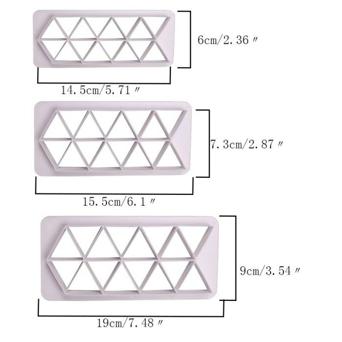 ▪3件組▪正方形菱形三角形拼圖橢圓形餅乾壓模/馬賽克蜂巢翻糖切模/創意糖花工具/基礎圖形壓花條-細節圖8