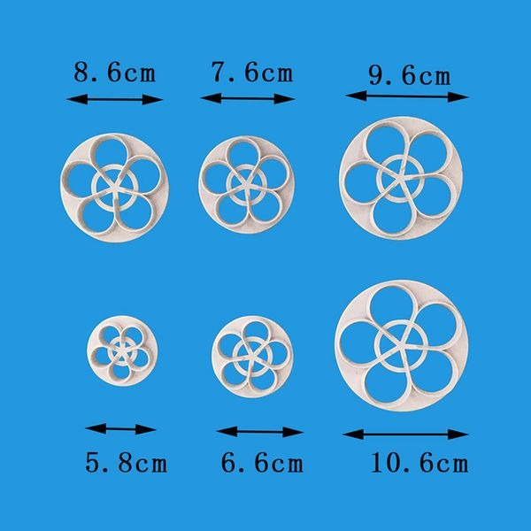 ▪6件組▪5瓣式玫瑰花翻糖蛋糕壓模/造型鳳梨酥印花模切模翻糖模具/花型餅乾切模-細節圖3