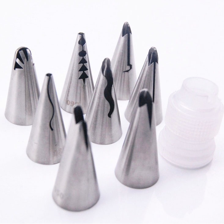 ◎9件套◎裙邊不銹鋼裱花嘴組/304不銹鋼內外無縫/曲奇蛋糕奶油裱花DIY烘焙工具-細節圖3