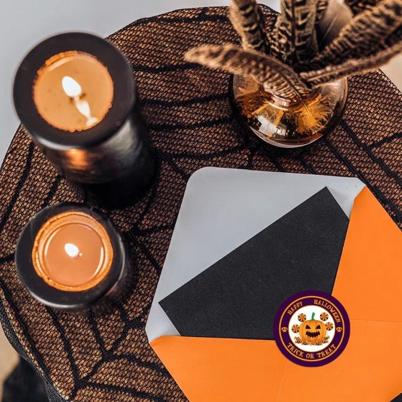 ◎3張/共42枚◎萬聖節幽靈封口貼紙/烘焙禮盒包裝貼/餅乾袋貼紙/烘焙包裝盒封口裝飾貼紙-細節圖3