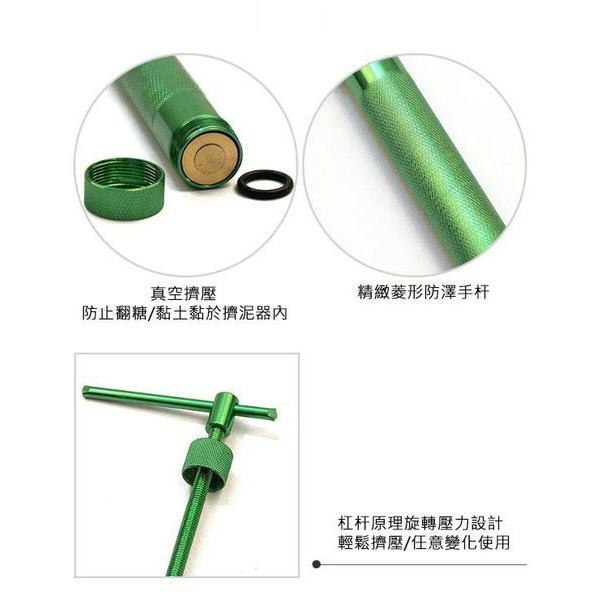 旋轉式翻糖合金擠泥器/軟陶黏土擠泥槍/油泥陶藝裱花擠條工具/精雕泥槍-細節圖3